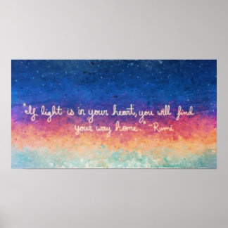 Poster Citation de Rumi Abstraite
