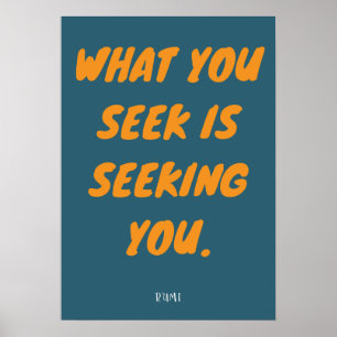 Poster Citation de Rumi - Ce que vous recherchez