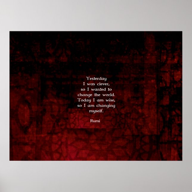 Poster Citation De Rumi Sisdom Sur Le Changement Et La Pr (Devant)