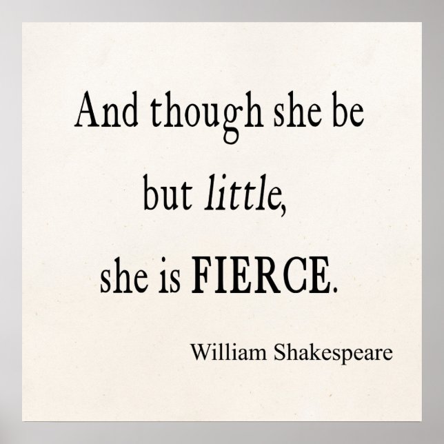 Poster Citation De Shakespeare Elle Est Peu Mais Citation (Devant)