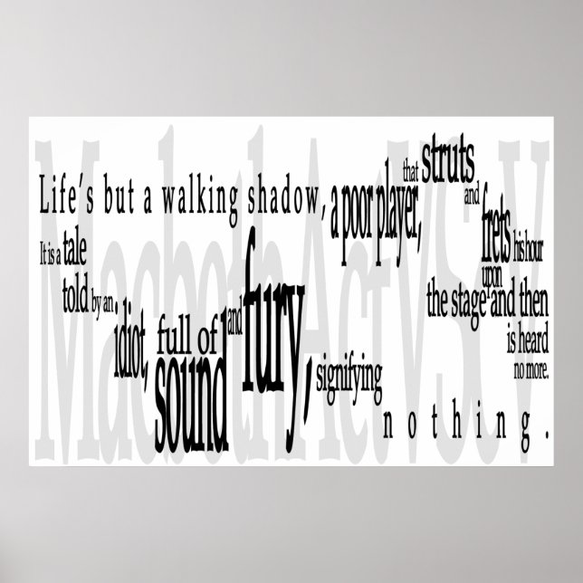 Poster Citation de Shakespeare : "La vie n'est qu'une omb (Devant)