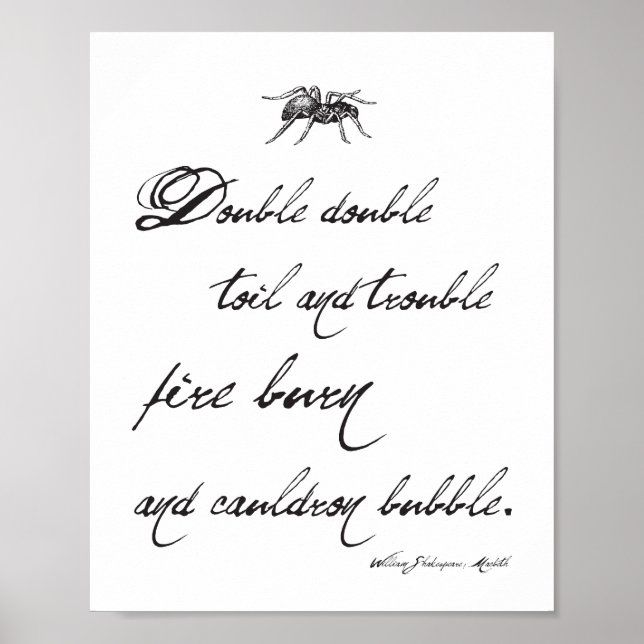 Poster Citation de Shakespeare Macbeth et de Spider Hallo (Devant)