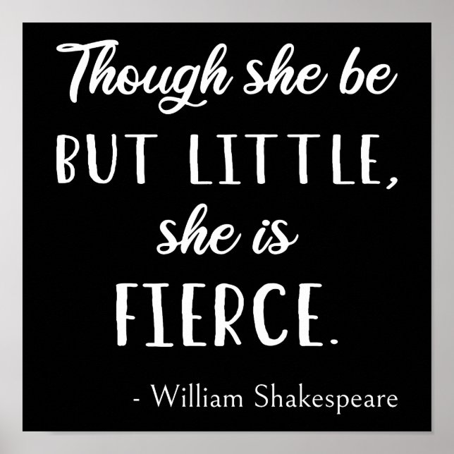 Poster Citation de Shakespeare - Peu mais Fierce II (Devant)