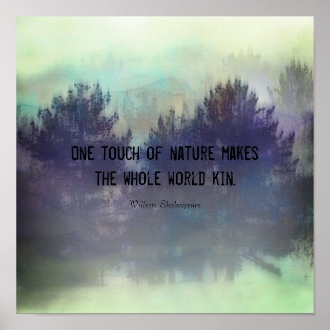 Poster Citation de Shakespeare sur l'art du paysage natur (Devant)