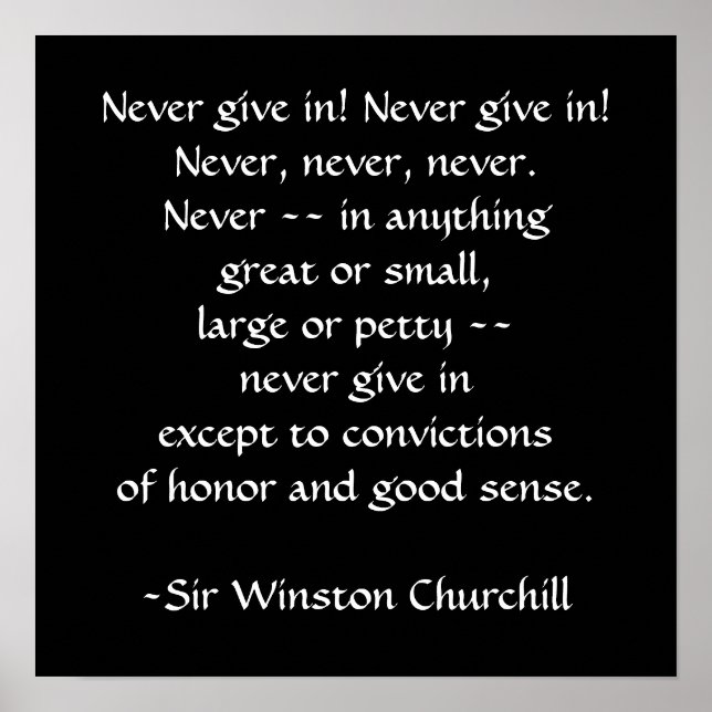 Poster Citation de Sir Winston Churchill par SRF (Devant)