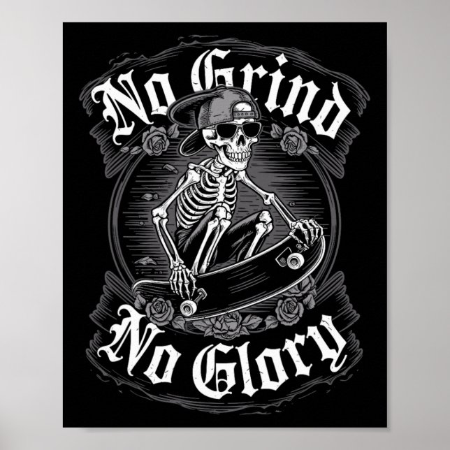 Poster Citation de skateboardeur Pas de routine, pas de g (Devant)