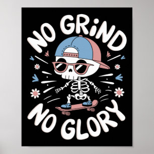 Poster Citation de skateboardeur Pas de routine, pas de g