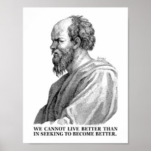 Poster Citation de Socrates sur la recherche de devenir m
