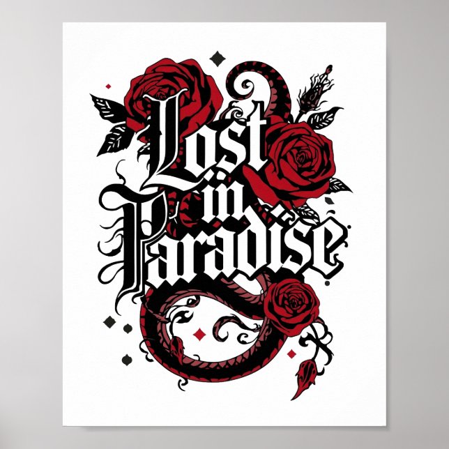 Poster Citation de style tatouage romantique foncé (Devant)