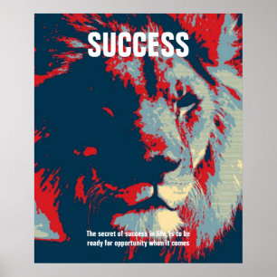 Poster Citation de succès Pop Lion Inspiration