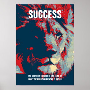 Poster Citation de succès Pop Lion Inspiration