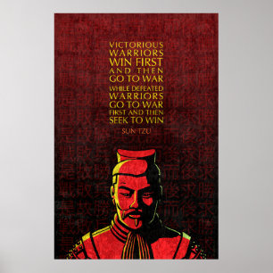 Poster Citation de Sun Tzu : Guerriers victorieux et vain