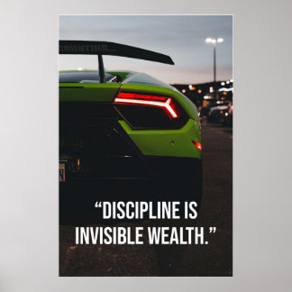 Poster Citation de supercar de richesse invisible de disc