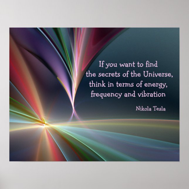Poster Citation de Tesla Secret de l'Universe Wall Art Po (Devant)