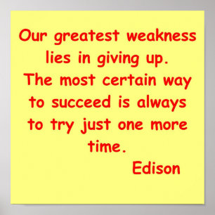 Poster Citation de Thomas Edison