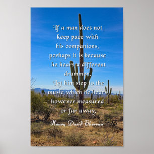 Poster Citation de Thoreau, batteur différent