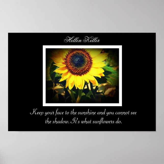Poster Citation de tournesol Hellen Keller (Devant)