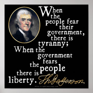 Poster Citation de Tyrannie-Liberté de Jefferson