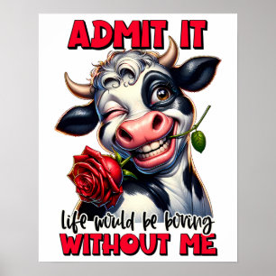 Poster Citation De Vache Drôle Dit Witty
