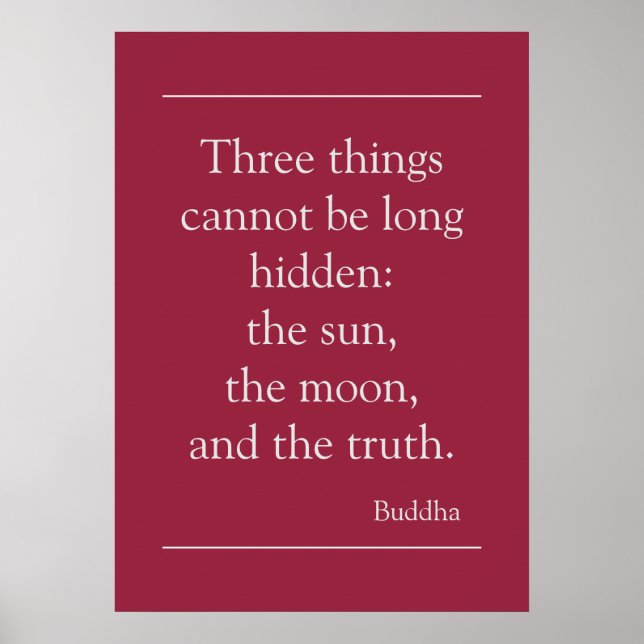 Poster Citation de vérité motivationnelle par Bouddha (Devant)