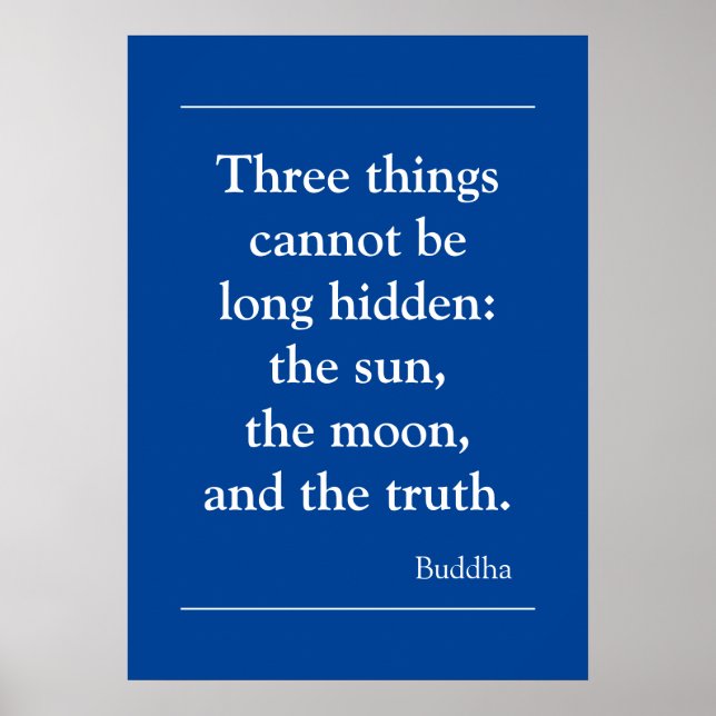 Poster Citation de vérité motivationnelle par Bouddha (Devant)