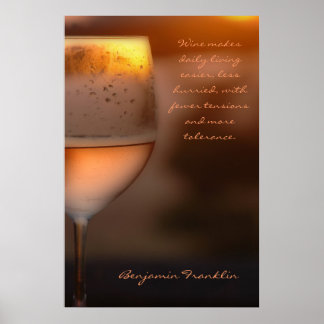 Poster : Citation de vin Benjamin Franklin