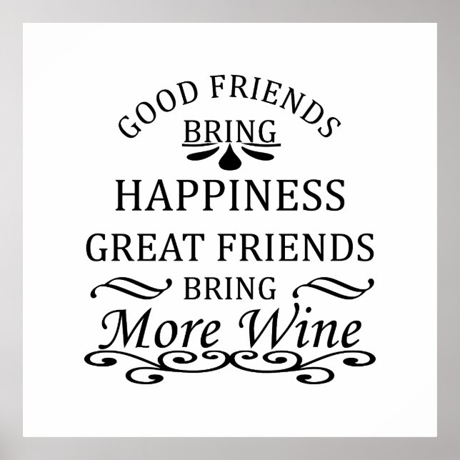 Poster citation de vin drôle pour les amis (Devant)