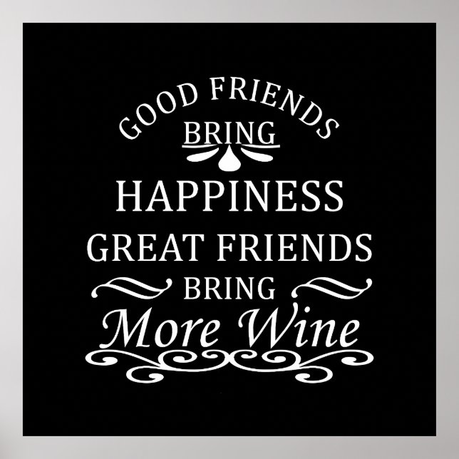 Poster citation de vin drôle pour les amis (Devant)