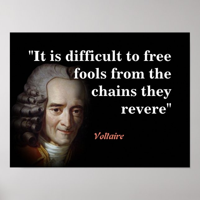Poster Citation De Voltaire Sur Fools (Devant)