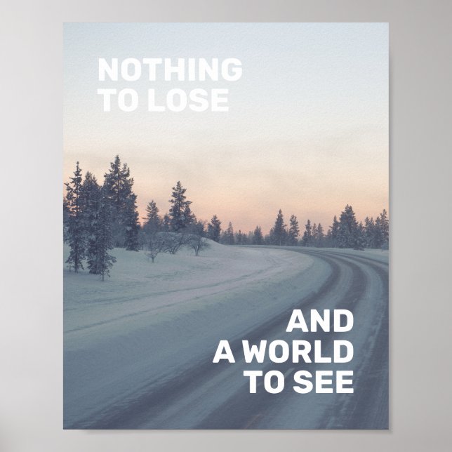 Poster Citation De Voyage Inspirant Pink Grey Nature Phot (Devant)