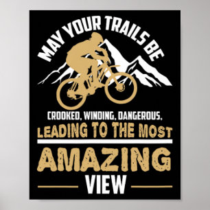 Poster Citation de VTT Que Vos Sentiers Soient Tortueux W