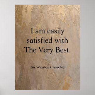 Poster Citation de Winston Churchill ; La Toute Meilleure