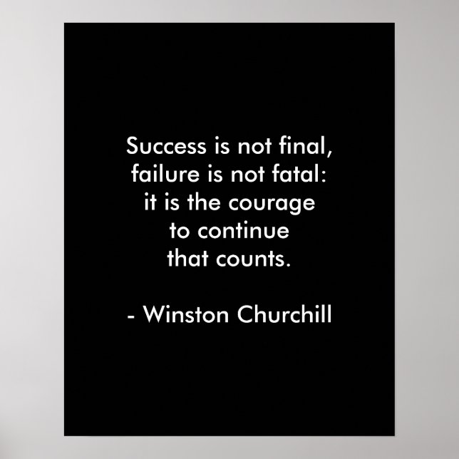 Poster Citation de Winston Churchill ; succès (Devant)