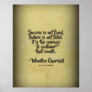 Poster Citation de Winston Churchill ; succès