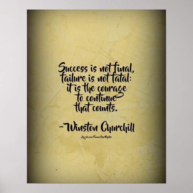 Poster Citation de Winston Churchill ; succès (Devant)