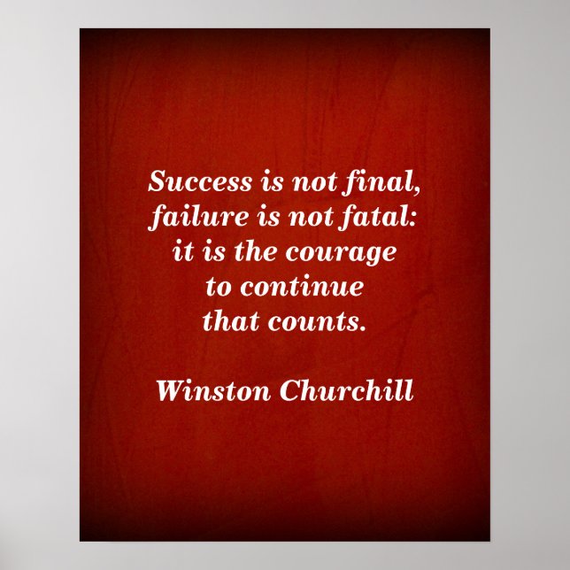 Poster Citation de Winston Churchill ; succès (Devant)