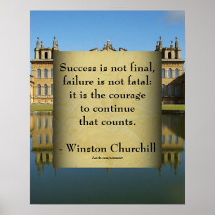 Poster Citation de Winston Churchill ; Succès Palais de B