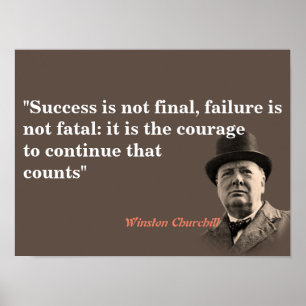 Poster Citation De Winston Churchill Sur Le Courage