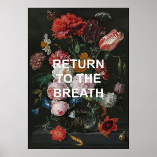 Poster Citation De Yoga De Beathing Mindful + Peinture Fl