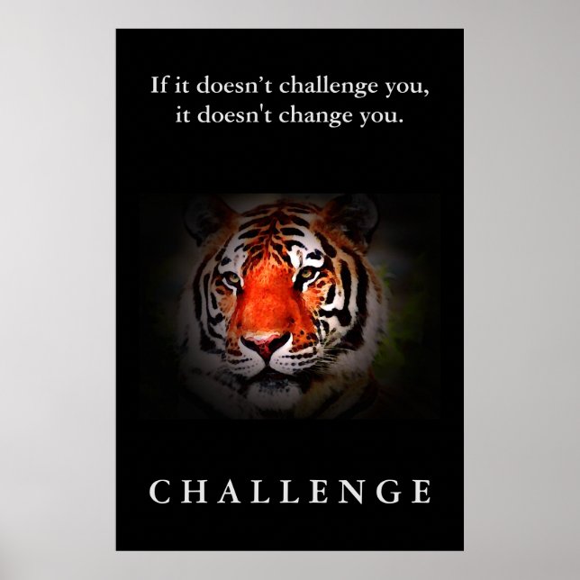 Poster Citation Défi Motivationnel Du Tigre Sauvage (Devant)