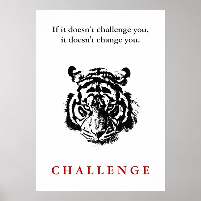 Poster Citation Défi Motivationnel Du Tigre Sauvage (Devant)
