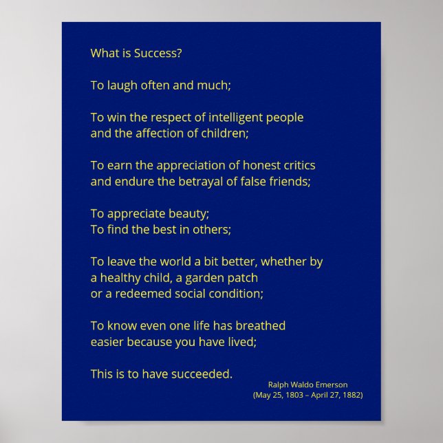Poster Citation d'Emerson (...Succès...) (Devant)