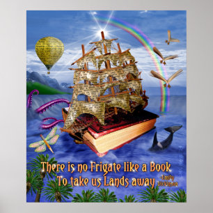 Poster Citation d'Emily Dickinson Il n'y a pas de livre f