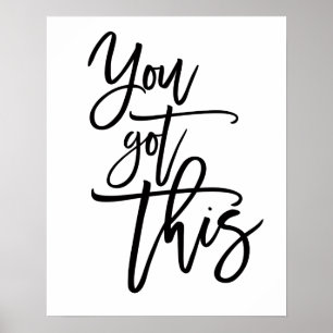 Poster Citation d'encouragement noir You Got This