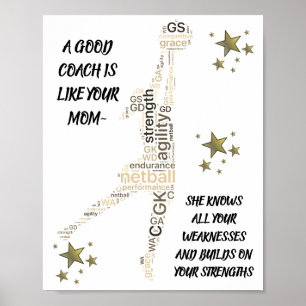 Poster Citation d'entraîneur de netball Inspiration