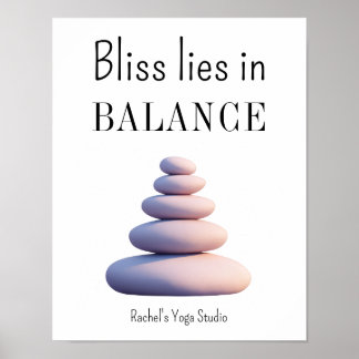 Poster Citation d'équilibre de yoga Méditation Énergie Pl