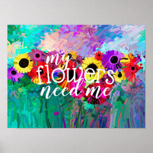 Poster citation des amateurs de fleurs sur l'art abstrait