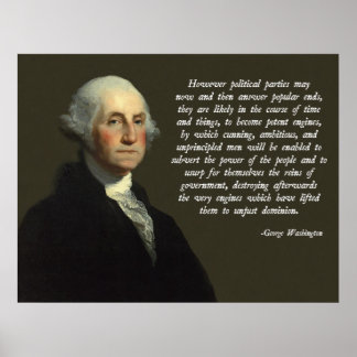 Poster Citation des partis politiques de George Washingto