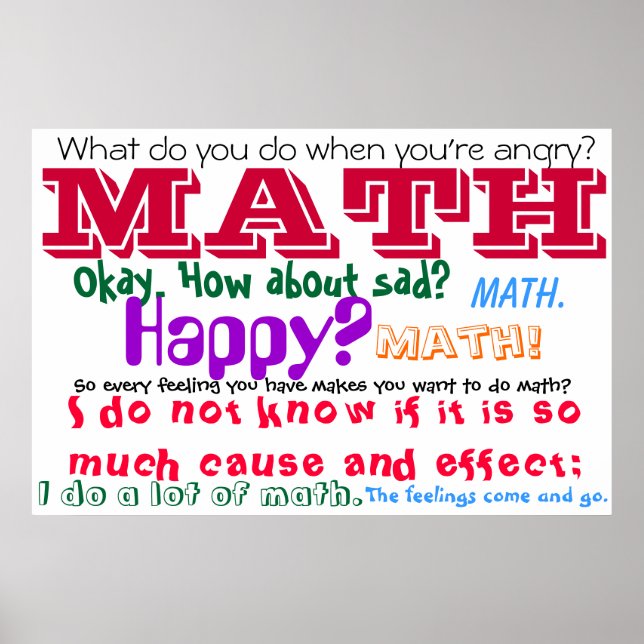 Poster Citation des sentiments mathématiques (Devant)