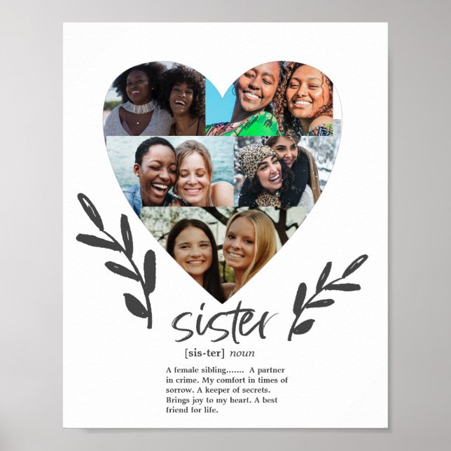 Poster Citation des soeurs modernes Coeur photo (Devant)
